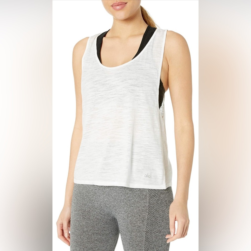 ALO Yoga White Muscle Tee